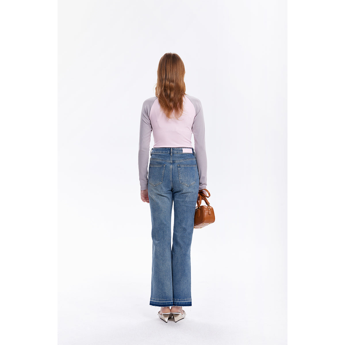 Three Quarters Destroy Edge Flare Jeans