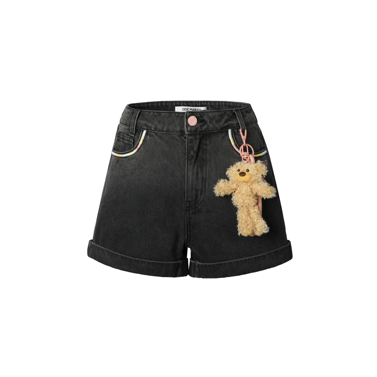 13De Marzo Bear Classic Denim Shorts Black