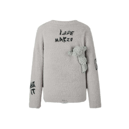 13De Marzo X Looney Tunes Bugs Bunny Fur Sweater Grey