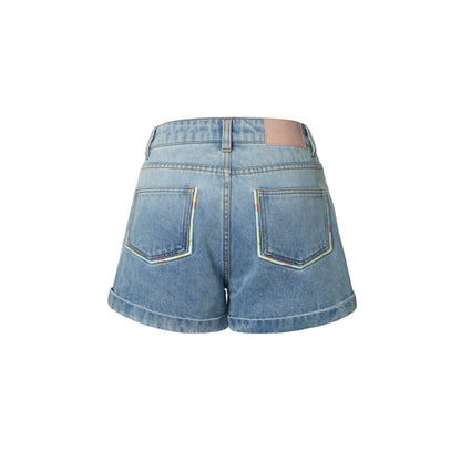 13De Marzo Bear Classic Denim Shorts Blue