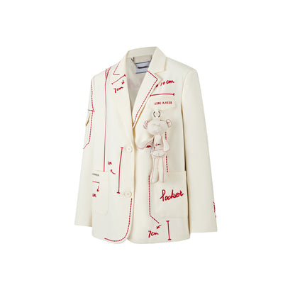 13De Marzo Sketch Line Suit Jacket White