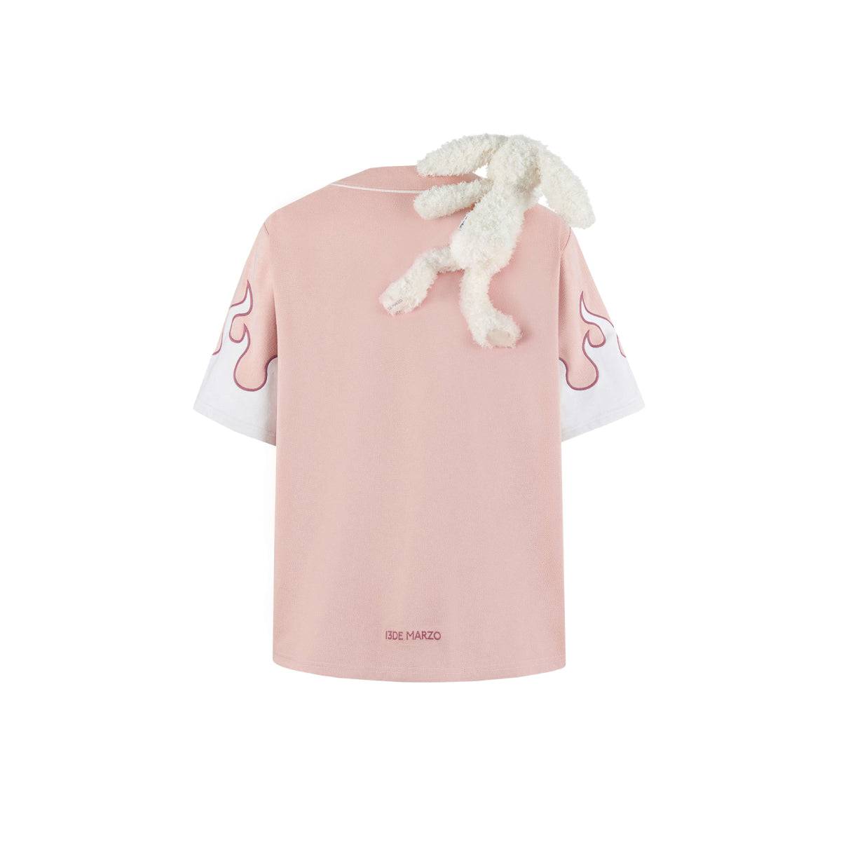 13De Marzo Flame Baseball Shirt Pink