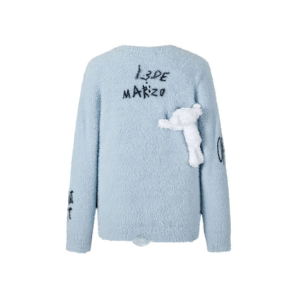 13De Marzo X Looney Tunes Bugs Bunny Fur Sweater Blue