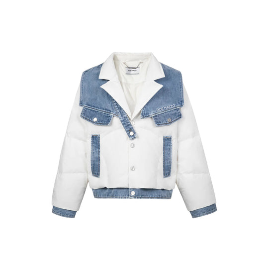 13De Marzo Denim Shoulder Down Jacket White