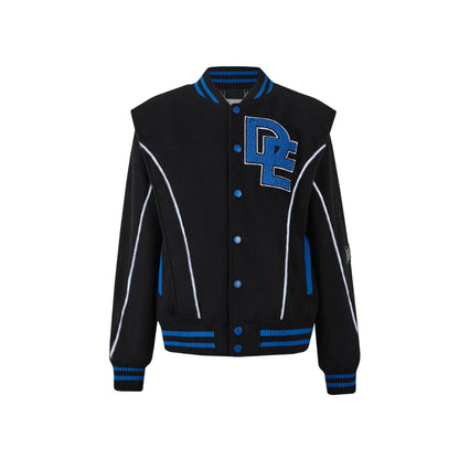 13De Marzo Plush Luminous Bear Baseball Jacket Black