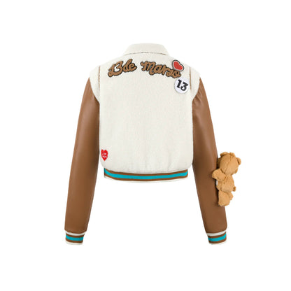 13De Marzo X Care Bears Short Baseball Jacket Brown