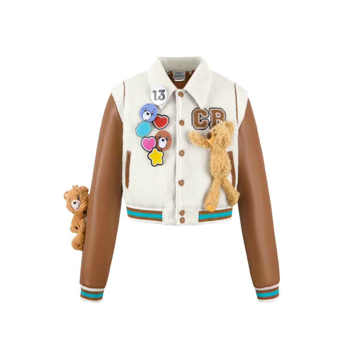 13De Marzo X Care Bears Short Baseball Jacket Brown