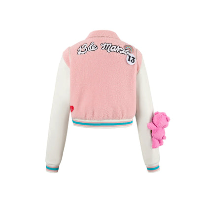 13De Marzo X Care Bears Short Baseball Jacket Pink