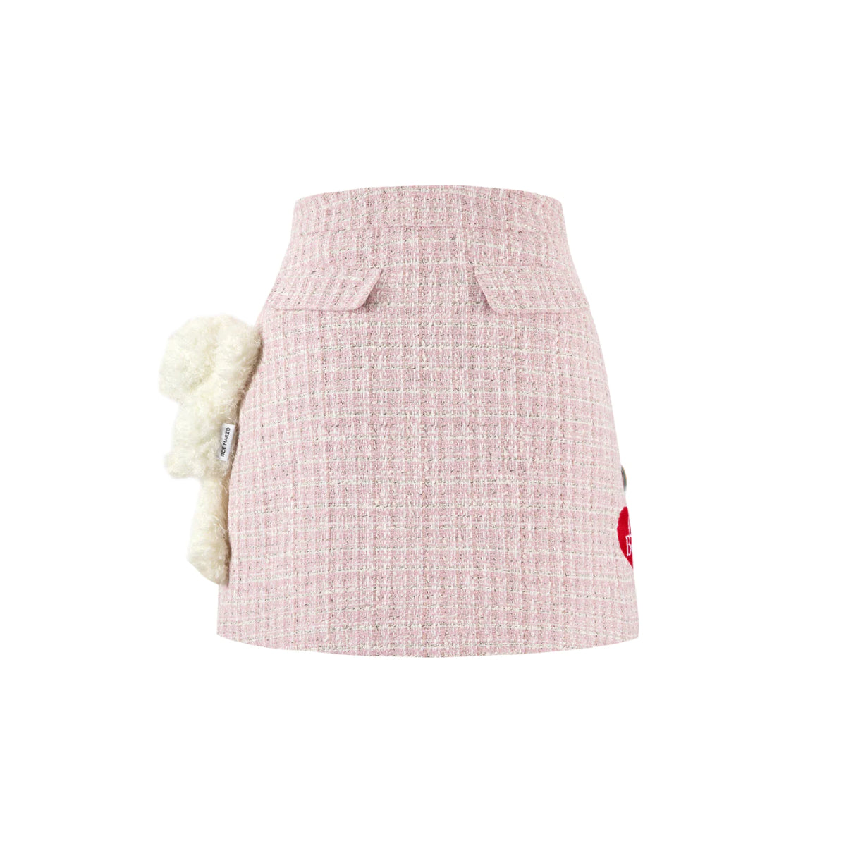 13De Marzo X Care Bears Heart Button Tweed Skirt Pink