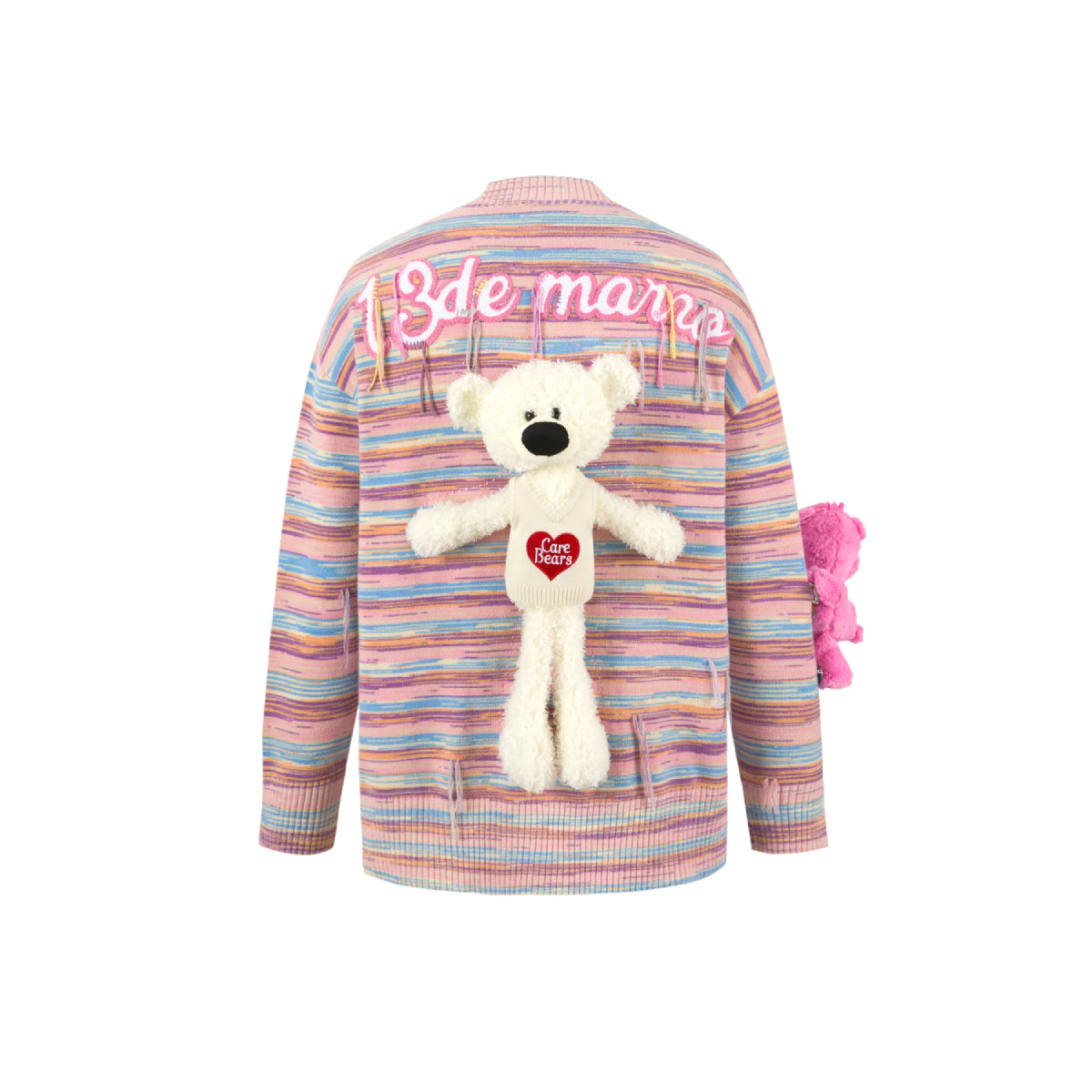 13De Marzo X Care Bears Colored Striped Cardigan Pink