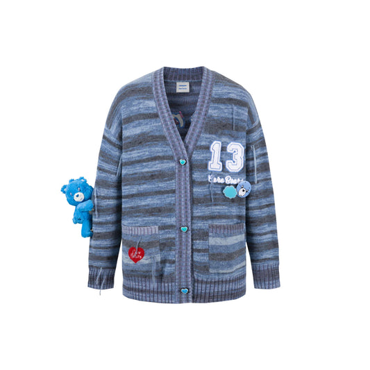 13De Marzo X Care Bears Colored Striped Cardigan Blue