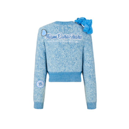 13De Marzo X Care Bears Heart Button Mohair Cardigan Blue