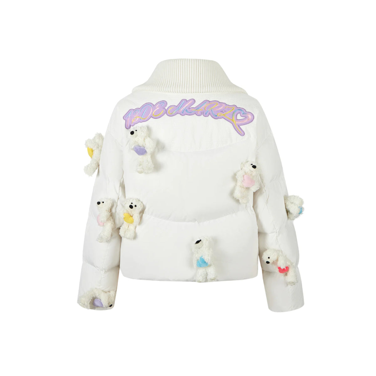 13De Marzo Heart Bear Luminous Down Jacket White