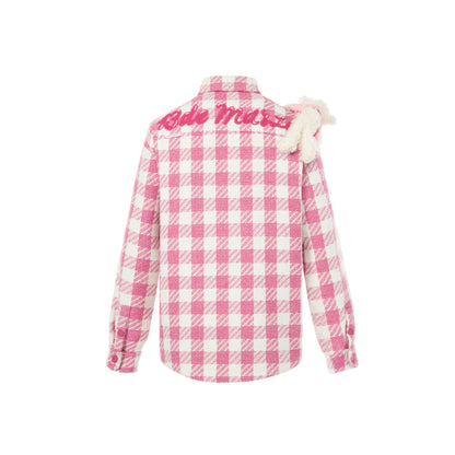 13De Marzo X Hello Kitty Plush Toy Plaid Shirt Pink