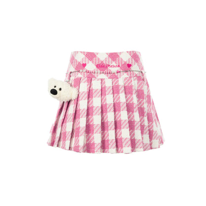 13De Marzo X Hello Kitty Plush Toy Plaid Skirt Pink