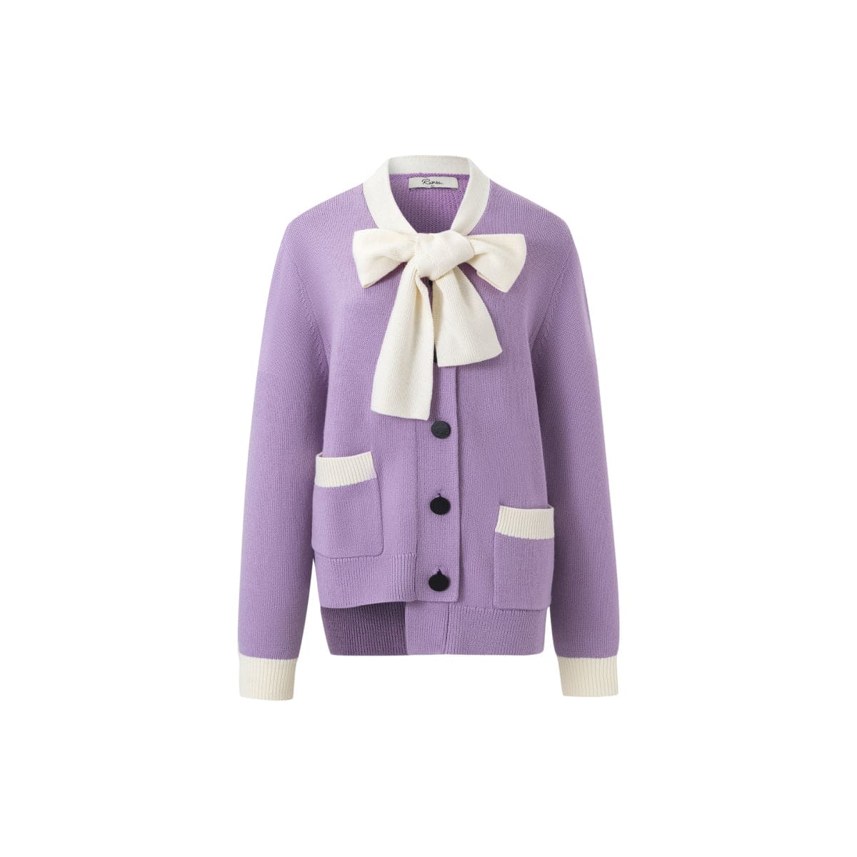 Rumia JO Bowtie Knit Cardigan Purple