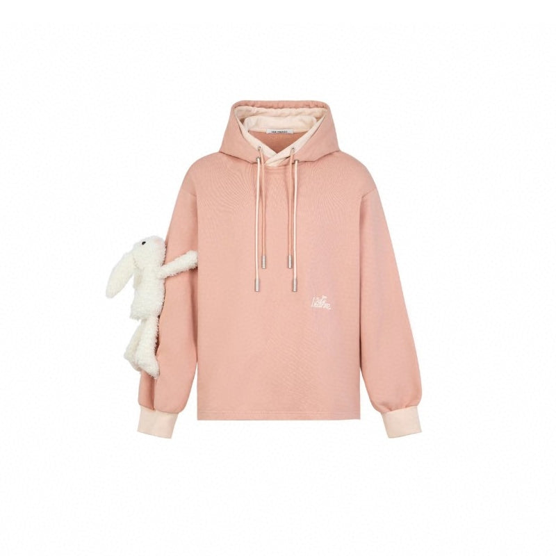 13De Marzo Bunny Forearm Hoodie Pink