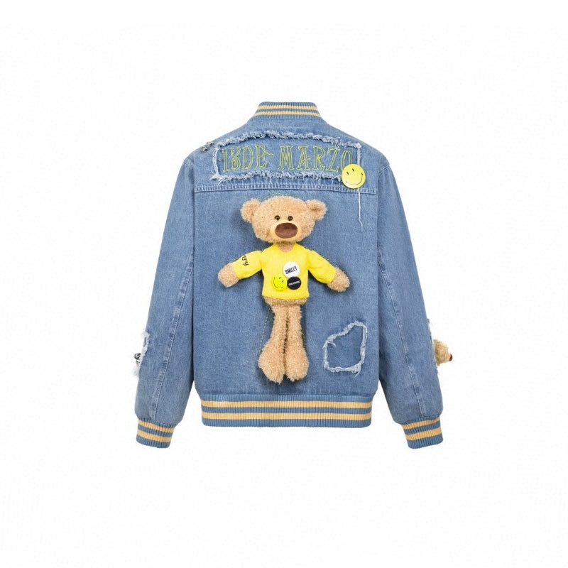 13 De Marzo X Smiley Broken Pin Denim Jacket Blue