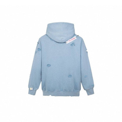 13De Marzo X Smiley Broken Pin Badge Bear Hoodie Blue