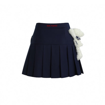 13De Marzo Plush Bear Sailor Pleated Skirt Navy