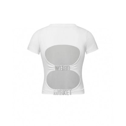 Weird Market Backless Logo Top White