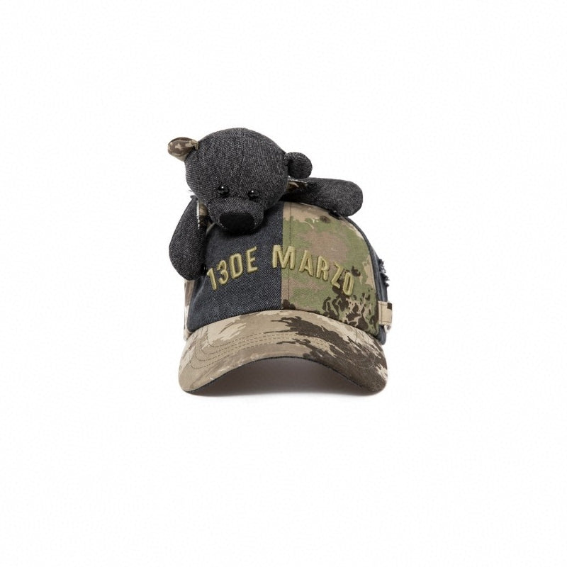 13De Marzo Bear Camo Cap Black