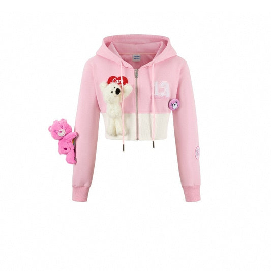 13De Marzo X Care Bears Short Zip Up Hoodie Pink