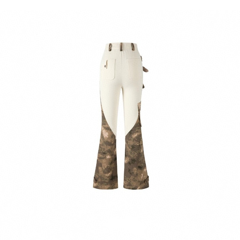 13De Marzo Plush Bear Camo Patch Pants Cream