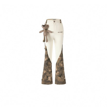 13De Marzo Plush Bear Camo Patch Pants Cream