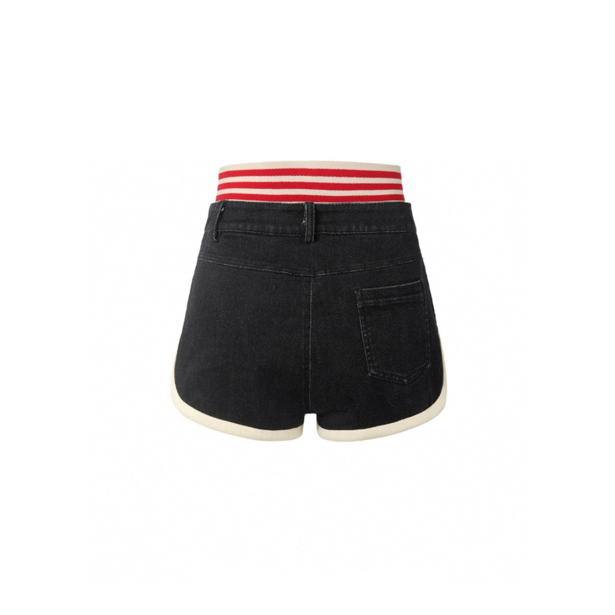 Weird Market Striped Double Waist Shorts Black