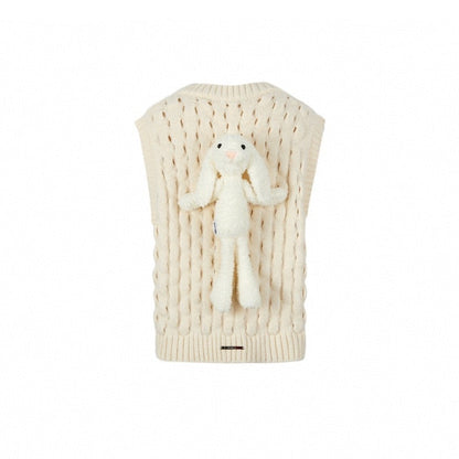 13De Marzo Plush Rabbit Doozoo Knit Vest Cream