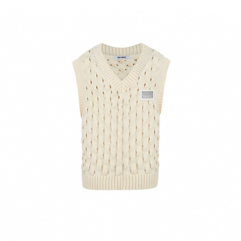 13De Marzo Plush Rabbit Doozoo Knit Vest Cream