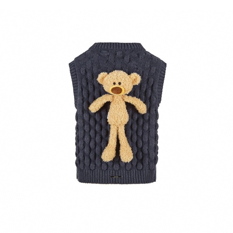 13De Marzo Plush Bear Doozoo Knit Vest Grey