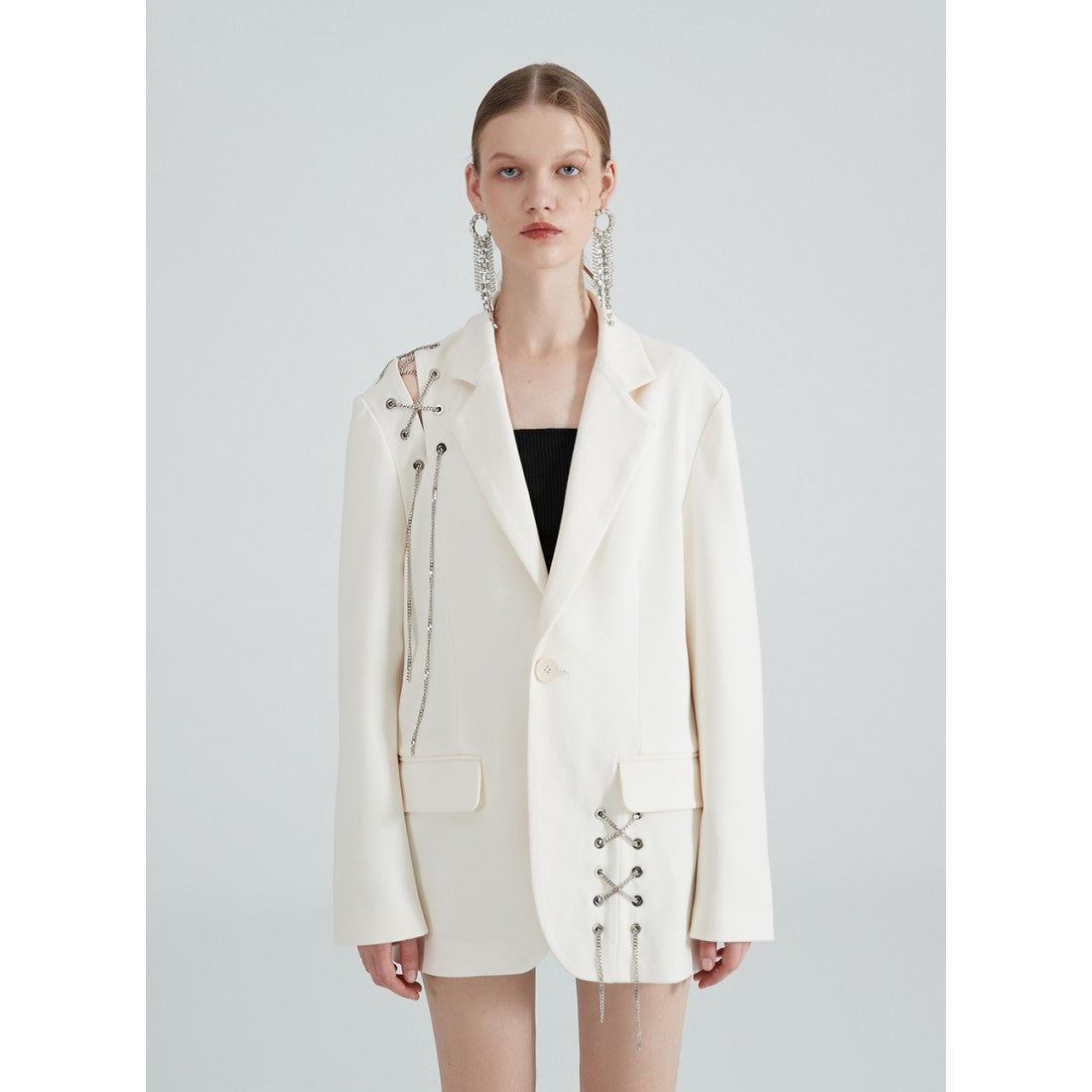 Rumia Jade Chain Two Ways Blazer White