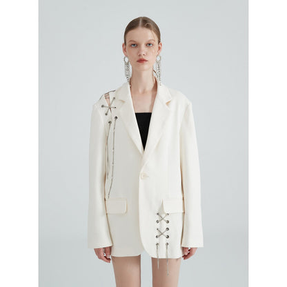 Rumia Jade Chain Two Ways Blazer White