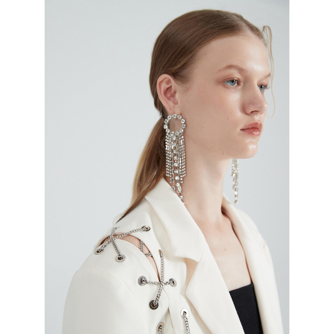 Rumia Jade Chain Two Ways Blazer White