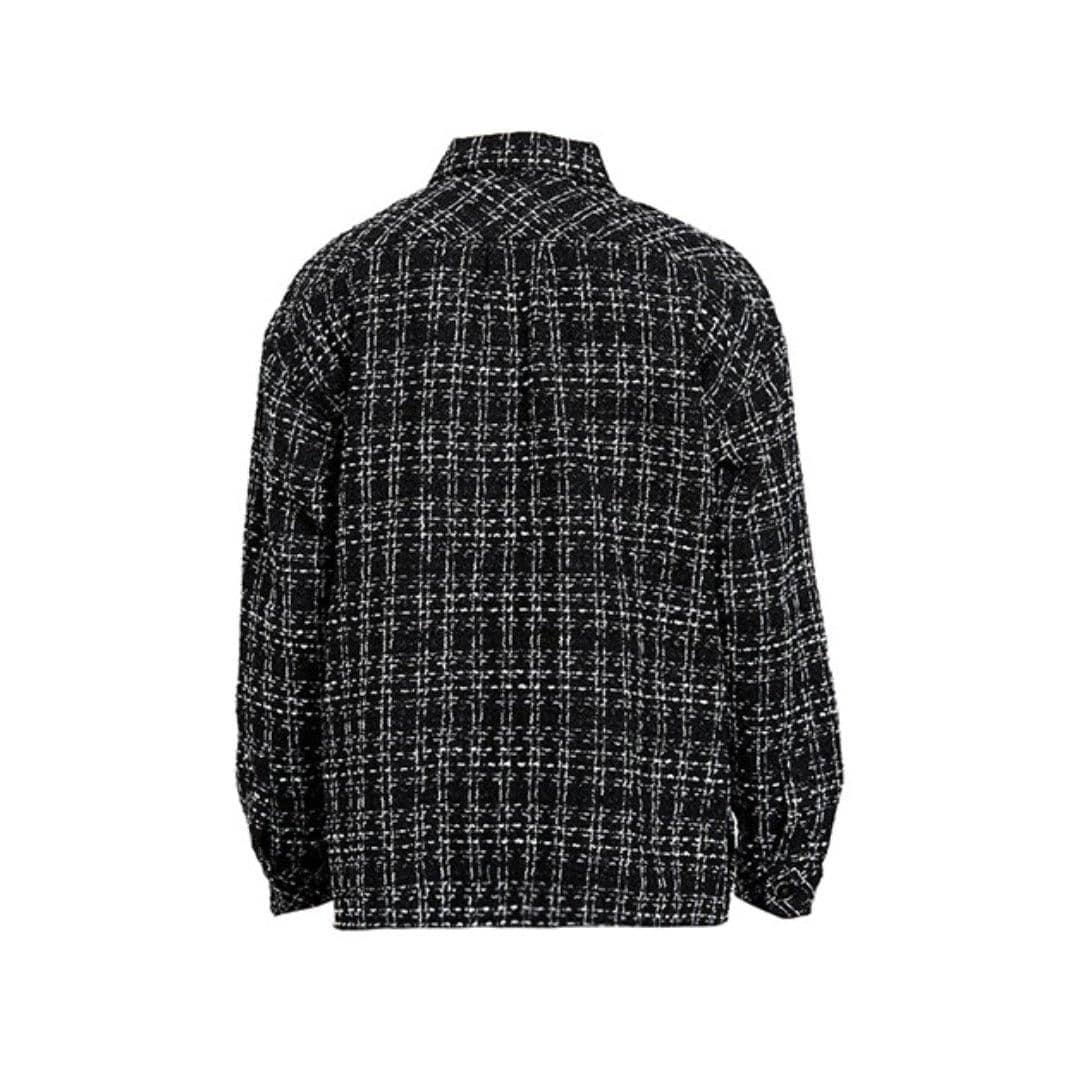 Charlie Luciano Tweed Over Shirt Black