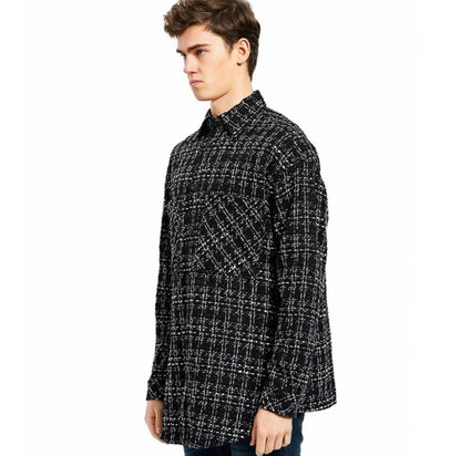 Charlie Luciano Tweed Over Shirt Black