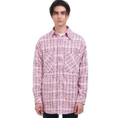 Charlie Luciano Tweed Over Shirt Pink