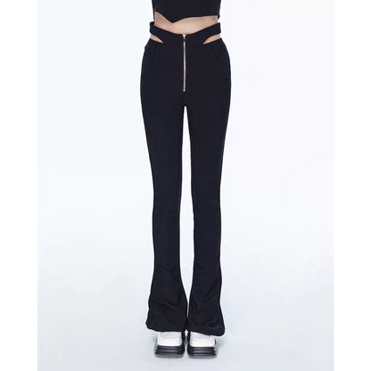 NotAwear Whale Tail Skinny Bootcut Pants Black