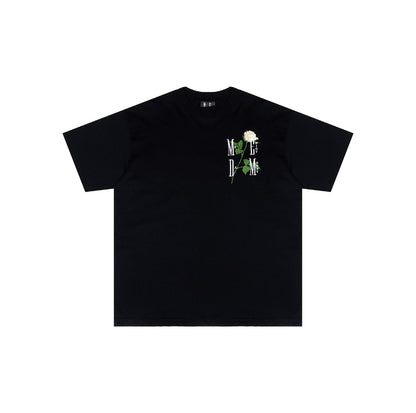 MEDM Embroidery Rose Logo Tee Black