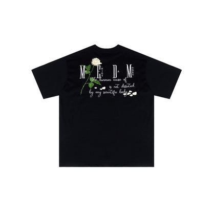 MEDM Embroidery Rose Logo Tee Black