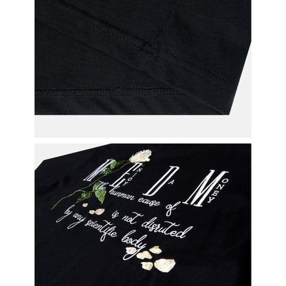 MEDM Embroidery Rose Logo Tee Black