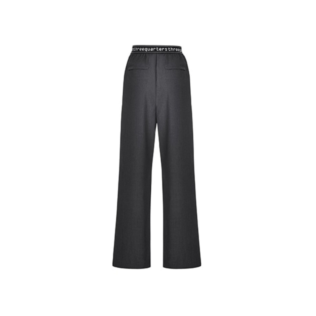 Three Quarters Waist Letter Logo Pants Grey