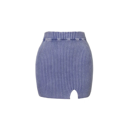 NotAwear Knit Split Skirt Washed Blue