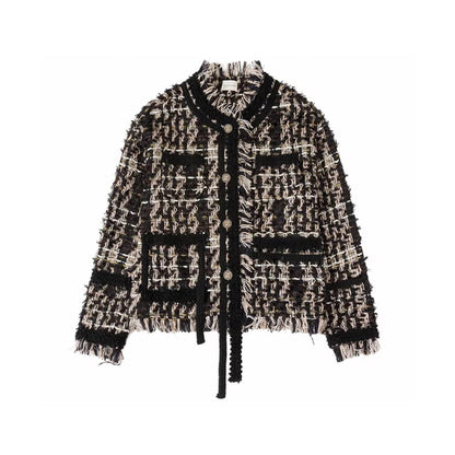 Charlie Luciano Tweed Tassel Jacket Black/Gold