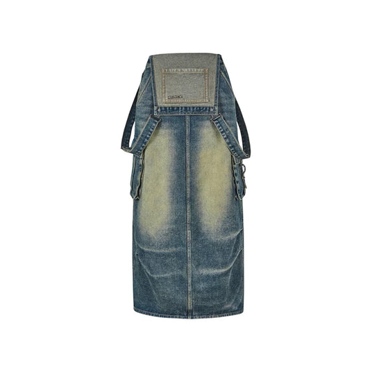 NotAwear Retro Washed Overall Denim Skirt