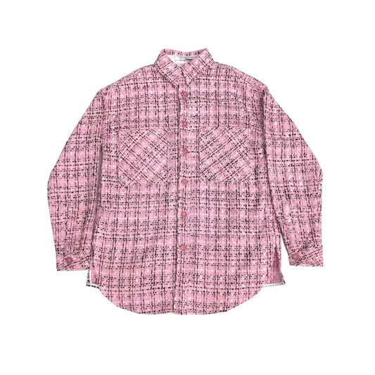 Charlie Luciano Tweed Over Shirt Pink