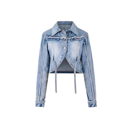 NotAwear Washed Cutting Short Denim Jacket