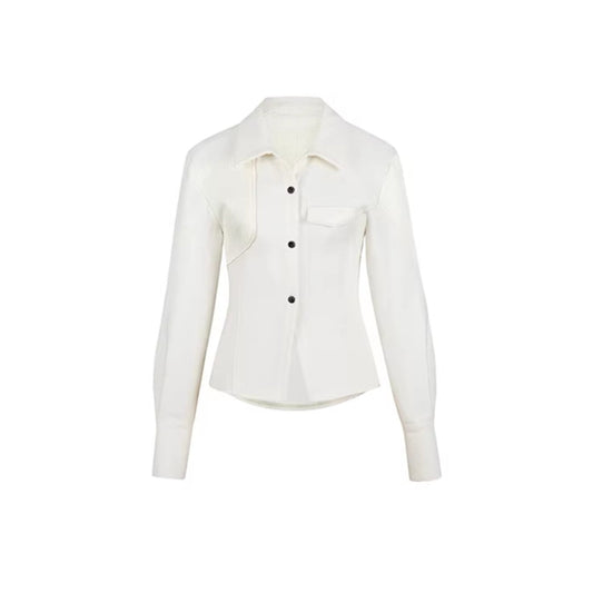 NotAwear Simple Woolen Shirt Top White